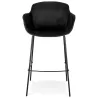 Tabouret de bar design avec accoudoirs en velours pieds métal noir CALOI (noir)