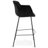 Tabouret de bar design avec accoudoirs en velours pieds métal noir CALOI (noir)