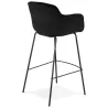 Tabouret de bar design avec accoudoirs en velours pieds métal noir CALOI (noir)