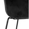 Tabouret de bar design avec accoudoirs en velours pieds métal noir CALOI (noir)