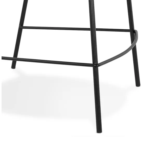 Tabouret de bar design avec accoudoirs en velours pieds métal noir CALOI (noir)