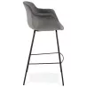 Tabouret de bar design avec accoudoirs en velours pieds métal noir CALOI (gris)