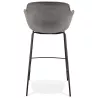 Tabouret de bar design avec accoudoirs en velours pieds métal noir CALOI (gris)