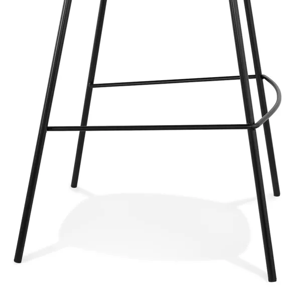 Tabouret de bar design avec accoudoirs en velours pieds métal noir CALOI (gris)