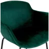 Tabouret de bar design avec accoudoirs en velours pieds métal noir CALOI (vert)