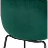 Tabouret de bar design avec accoudoirs en velours pieds métal noir CALOI (vert)