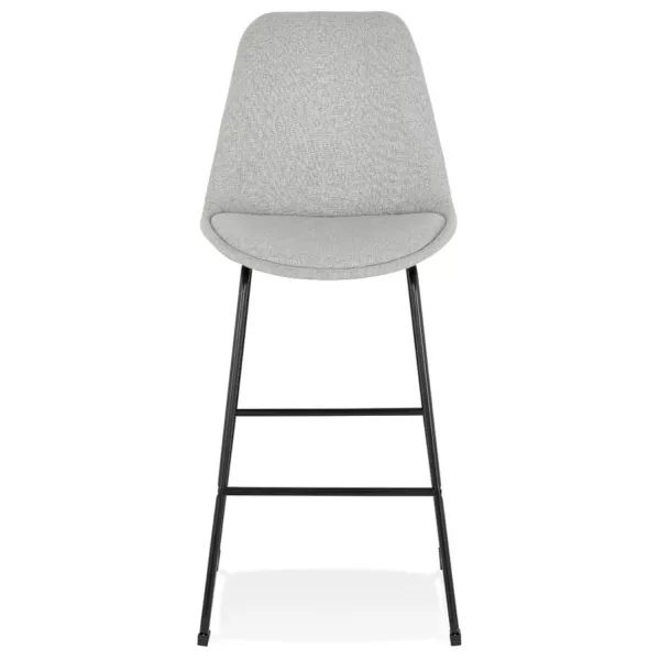 Tabouret de bar industriel pieds métal noir LYDON (gris)