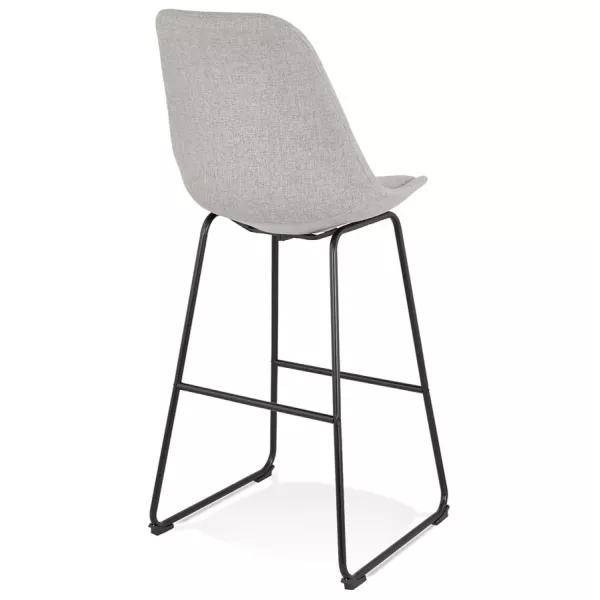 Tabouret de bar industriel pieds métal noir LYDON (gris)