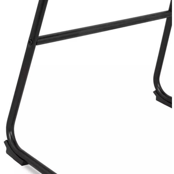 Tabouret de bar industriel pieds métal noir LYDON (gris)