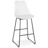 Tabouret de bar industriel pieds métal noir LYDON (blanc)