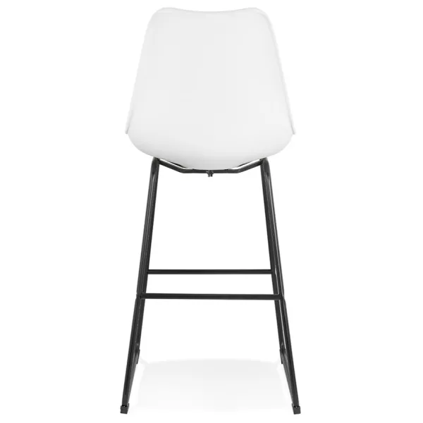 Tabouret de bar industriel pieds métal noir LYDON (blanc)