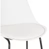 Tabouret de bar industriel pieds métal noir LYDON (blanc)