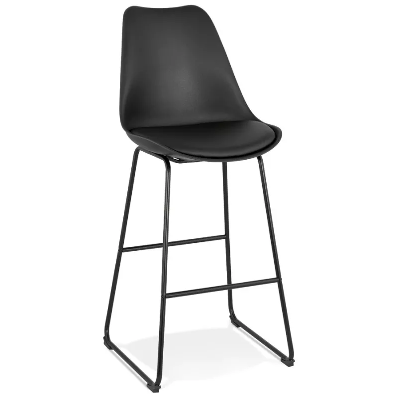 Tabouret de bar industriel pieds métal noir LYDON (noir)