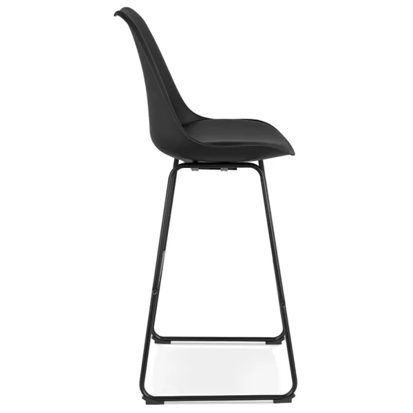 Tabouret de bar industriel pieds métal noir LYDON (noir)