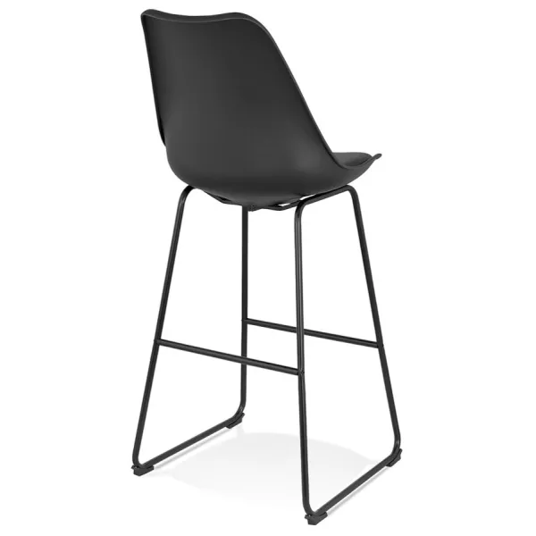 Tabouret de bar industriel pieds métal noir LYDON (noir)