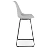 Tabouret de bar industriel pieds métal noir LYDON (gris)