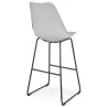 Tabouret de bar industriel pieds métal noir LYDON (gris)