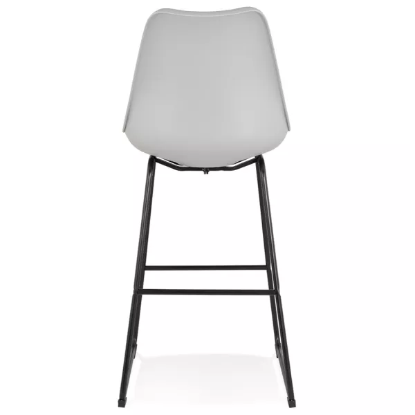 Tabouret de bar industriel pieds métal noir LYDON (gris)