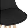 Tabouret de bar design pieds bois naturel ROXAL (noir)