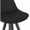 Tabouret de bar mi-hauteur design pieds bois noirs ROXAL MINI (noir)