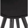 Tabouret de bar mi-hauteur design pieds bois noirs ROXAL MINI (noir)