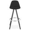 Tabouret de bar design pieds bois noirs ROXAL (noir)