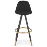 Tabouret de bar vintage pieds bois noirs JESON (noir)