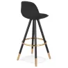 Tabouret de bar vintage pieds bois noirs JESON (noir)