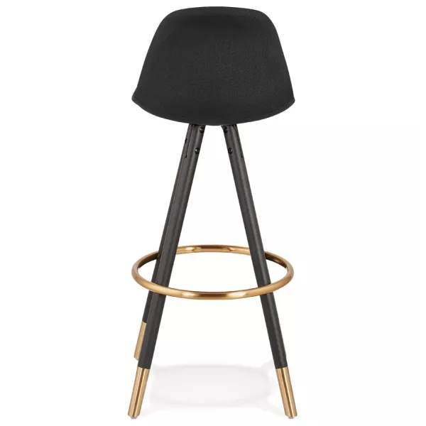 Tabouret de bar vintage pieds bois noirs JESON (noir)