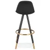 Tabouret de bar vintage pieds bois noirs JESON (noir)