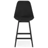 Tabouret de bar chaise de bar mi-hauteur design pieds bois noirs ILDA MINI (noir)