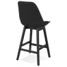 Tabouret de bar chaise de bar mi-hauteur design pieds bois noirs ILDA MINI (noir)