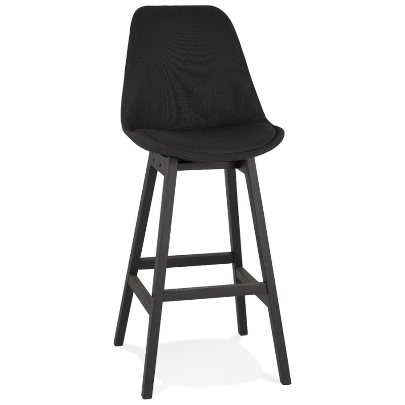 Tabouret de bar chaise de bar pieds bois noirs ILDA (noir)