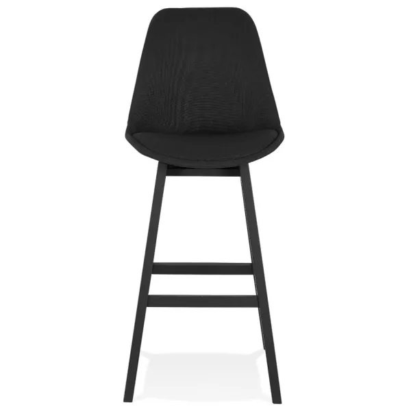 Tabouret de bar chaise de bar pieds bois noirs ILDA (noir)