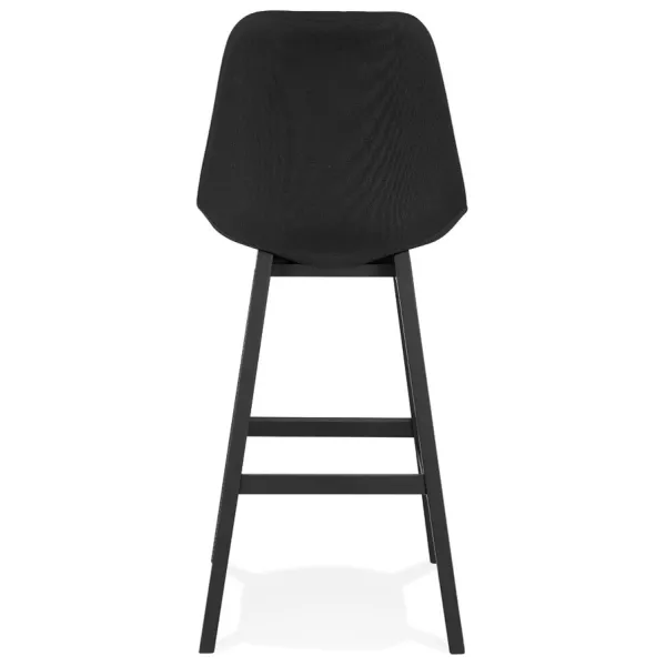 Tabouret de bar chaise de bar pieds bois noirs ILDA (noir)