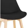 Tabouret de bar chaise de bar mi-hauteur design pieds bois naturel ILDA MINI  (noir)