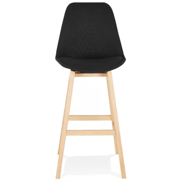 Tabouret de bar chaise de bar pieds bois naturel ILDA (noir)