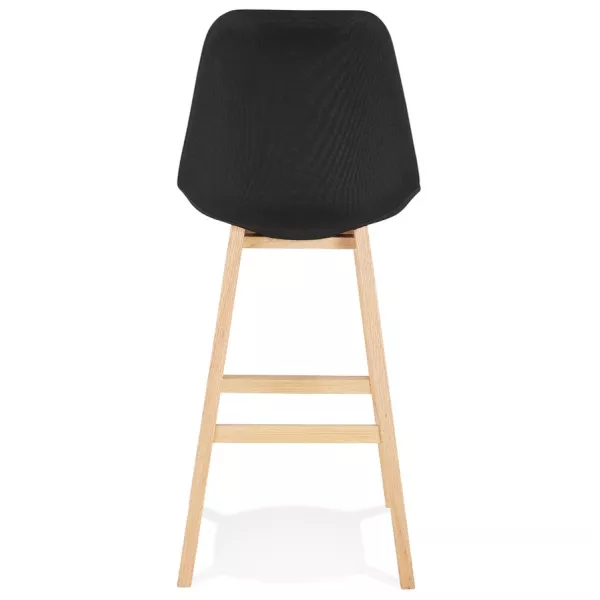 Tabouret de bar chaise de bar pieds bois naturel ILDA (noir)