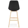 Tabouret de bar chaise de bar pieds bois naturel ILDA (noir)