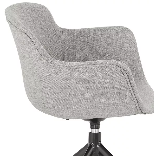 Chaise design avec accoudoirs en tissu pieds métal noirs AYAME (gris)