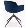 Chaise design avec accoudoirs en velours pieds métal noirs KOHANA (bleu)