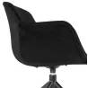 Chaise design avec accoudoirs en velours pieds métal noirs KOHANA (noir)