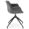 Chaise design avec accoudoirs en velours pieds métal noirs KOHANA (gris)