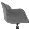 Chaise design avec accoudoirs en velours pieds métal noirs KOHANA (gris)