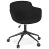 Chaise de bureau sur roulettes en tissu pieds métal noirs ALARIC (noir)