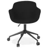 Chaise de bureau sur roulettes en tissu pieds métal noirs ALARIC (noir)