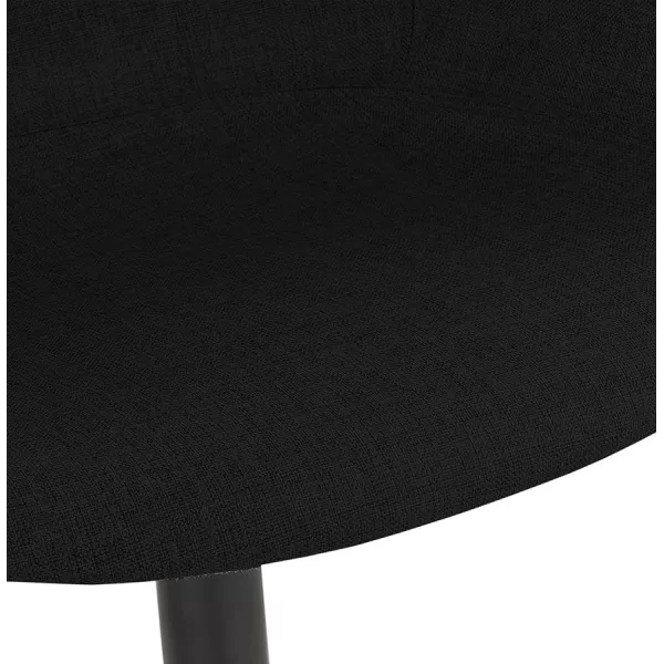 Chaise de bureau sur roulettes en tissu pieds métal noirs ALARIC (noir)