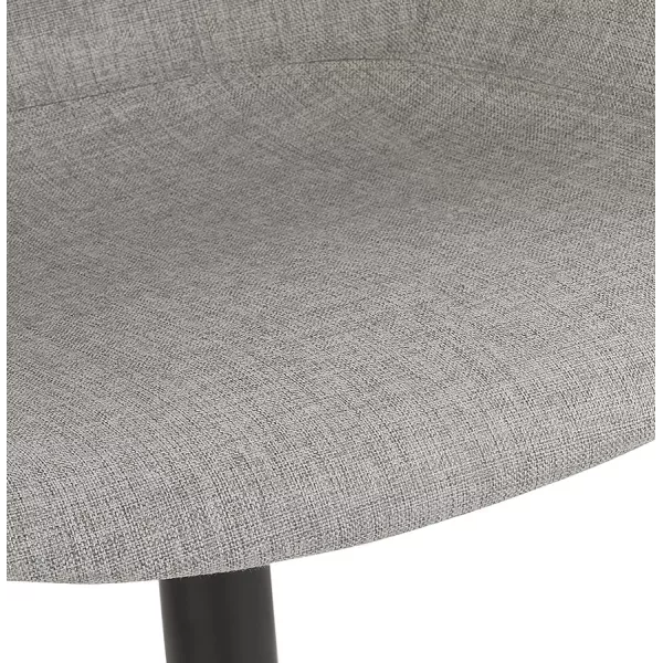 Chaise de bureau sur roulettes en tissu pieds métal noirs ALARIC (gris)