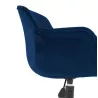 Chaise de bureau sur roulettes en velours pieds métal noirs CEYLAN (bleu)