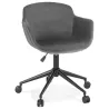 Chaise de bureau sur roulettes en velours pieds métal noirs CEYLAN (gris)